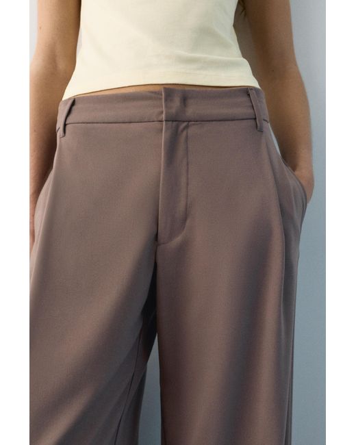 Pull&Bear Brown Darted Smart Trousers