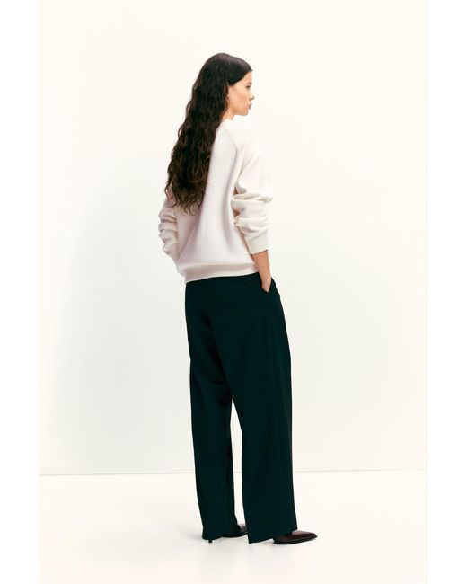 Pull&Bear White Oversize Round Neck Sweater