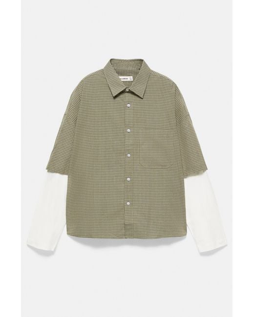 Pull&Bear Doppellagiges Karohemd in Multicolor für Herren