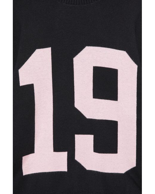 Pull Oversize Imprimé Chiffre Pull&Bear en coloris Black