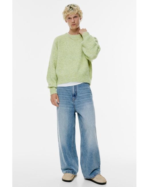 Pull&Bear Blue Leather Eye Mask Clogs for men