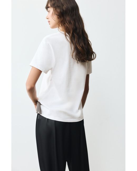 Pull&Bear White Short Sleeve T-Shirt 100% Cotton