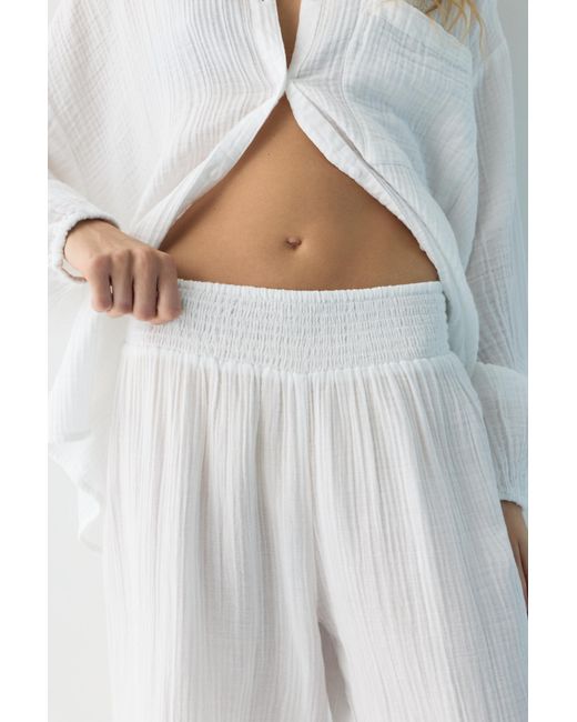 Pull&Bear Blue Flowing Chiffon Effect Trousers