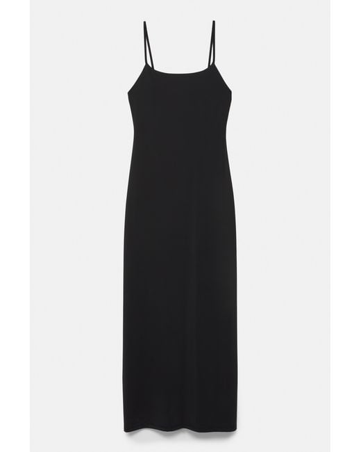 Pull&Bear Black Polyamide Strappy Midi Dress