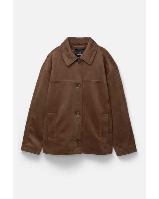 Pull&Bear Brown Jacke Aus Wildlederimitat