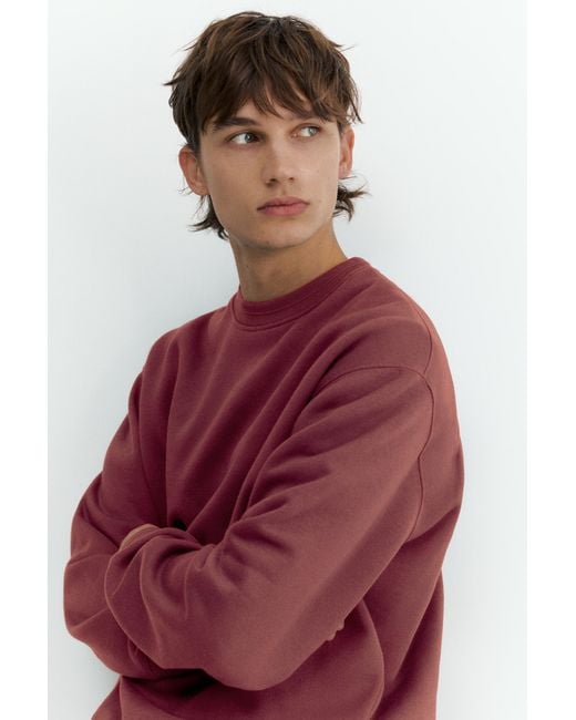 Pull&Bear Red Relaxed Fit Sweatshirt for men