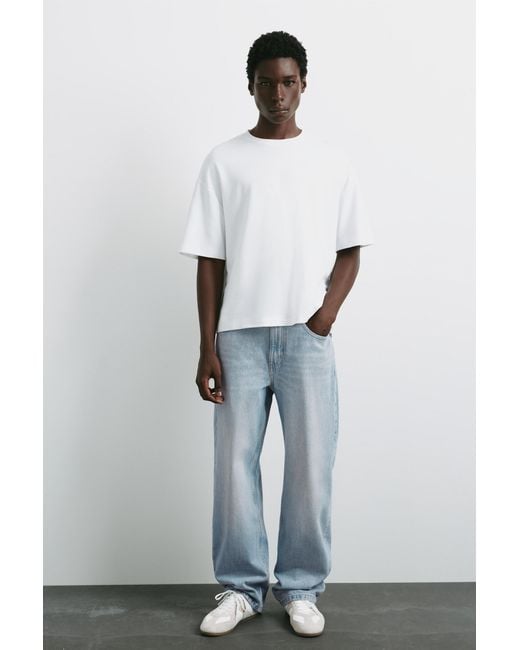 Pull&Bear Blue Baggy Jeans for men