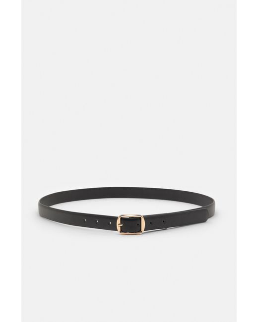 Pull&Bear Black Schmaler Gürtel Mit Eckiger Schnalle