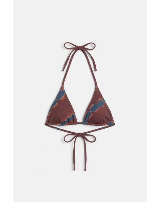 Pull&Bear Black Triangle Tie-Dye Bikini Top