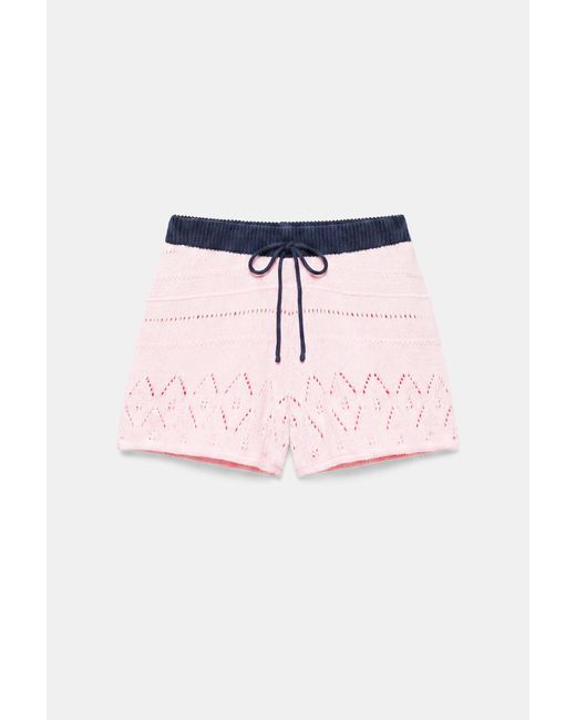 Pull&Bear Crochet Tricot Short in het Blue