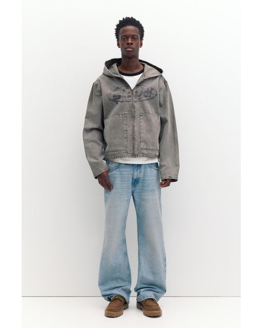 Pull&Bear Gray Stwd Hooded Jacket for men