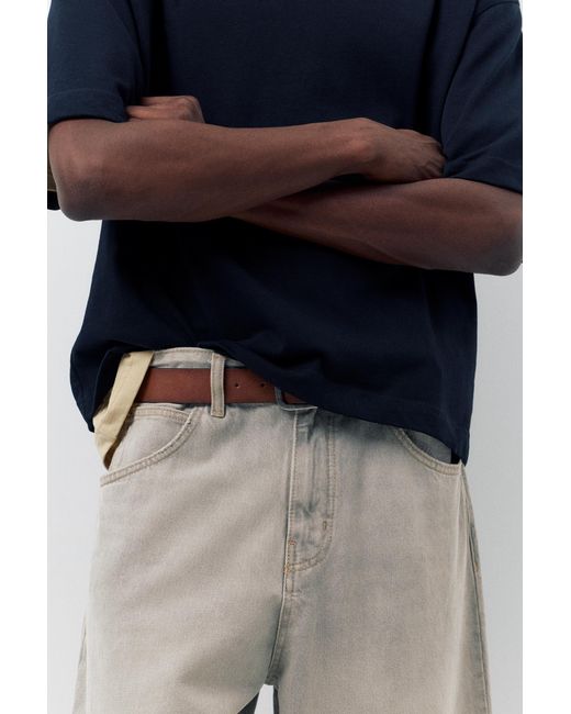 Pull&Bear Blue Relaxed Fit Baggy Jeans for men