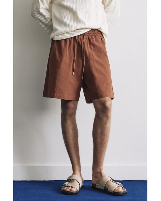 Pull&Bear Bermuda Van Crêpe in het Brown voor heren