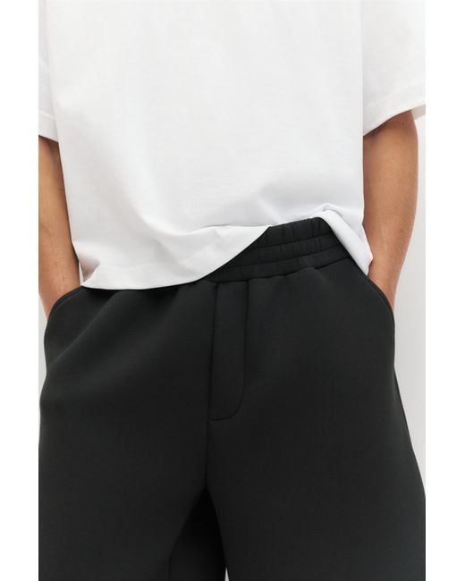 Pull&Bear Blue Neoprene-Effect Jogger Bermuda Shorts for men