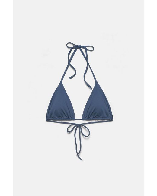 Pull&Bear Blue Triangle Bikini Top