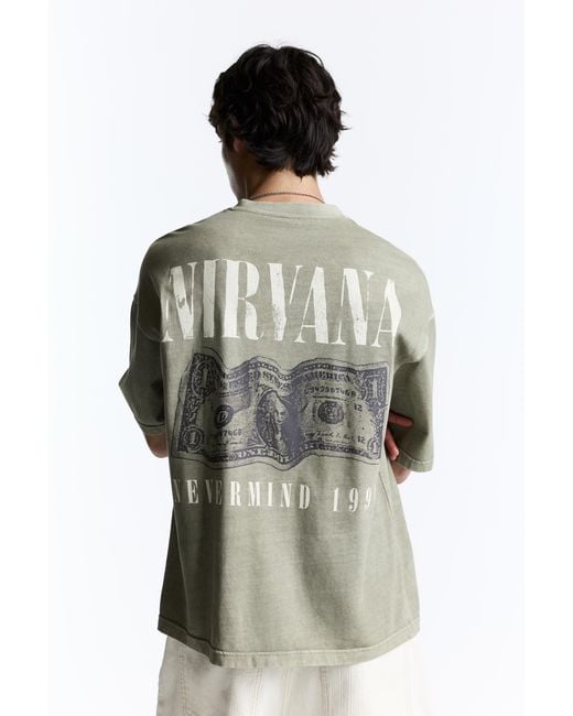 Pull&Bear Multicolor Nirvana T-Shirt for men