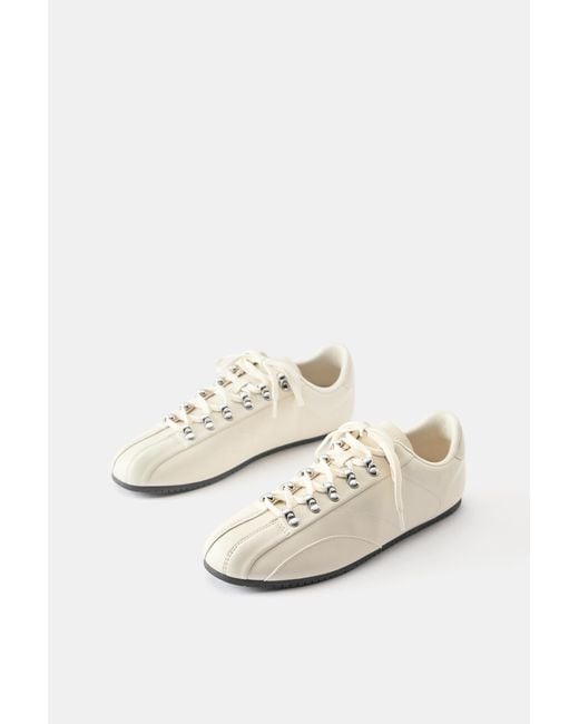 Pull&Bear Bowling Sneakers in het White