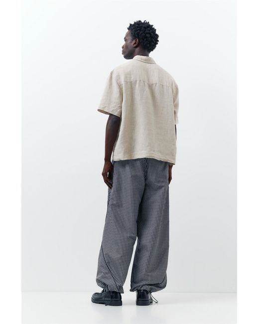 Pull&Bear Natural 100% Linen Short Sleeve Shirt for men