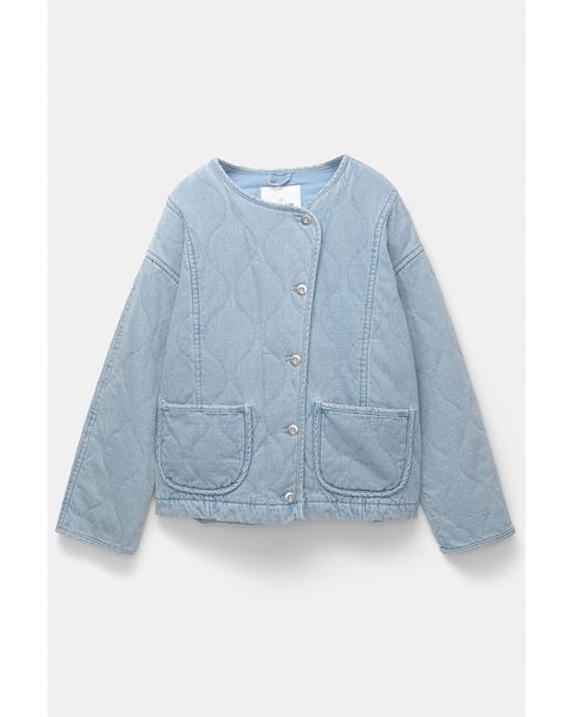 Pull&Bear Blue Padded Denim Jacket