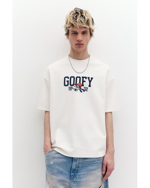 Pull&Bear White Goofy T-Shirt for men