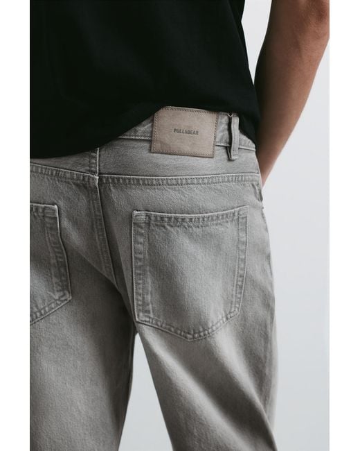 Pull&Bear Straight Fit Jeans in het Gray voor heren