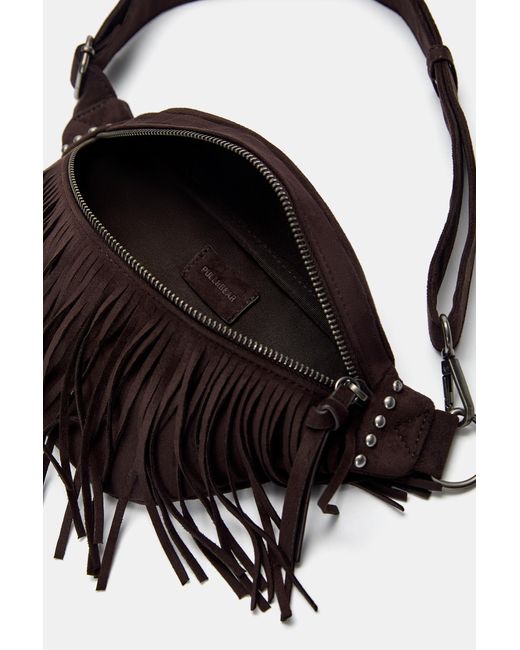 Pull&Bear Brown Gürteltasche Mit Fransen