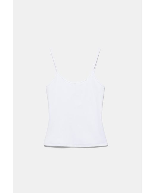 Pull&Bear White Thin Strap Top