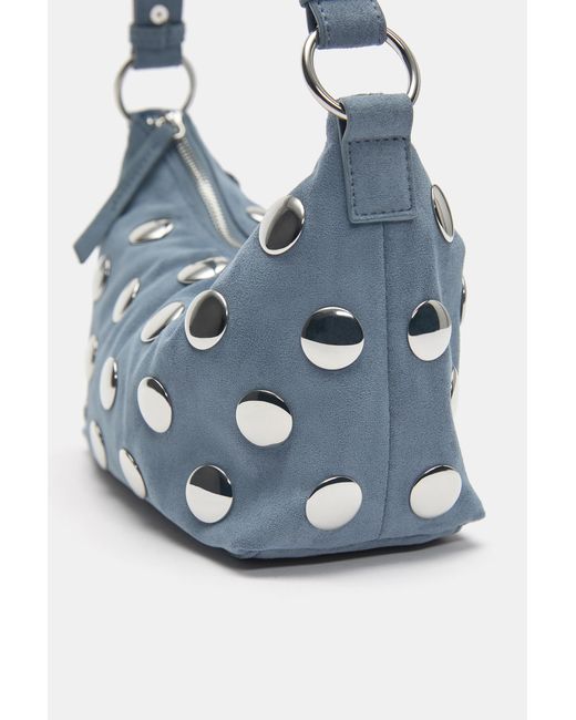 Pull&Bear Gray Shoulder Bag With Studs