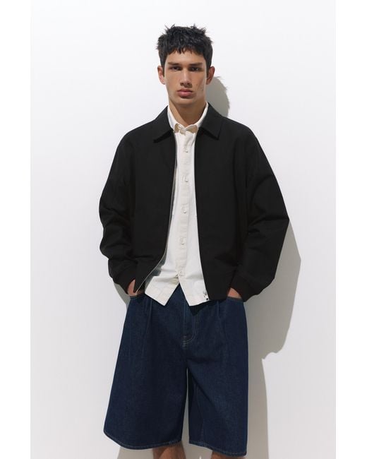 Pull&Bear Blue Cotton Jacket for men