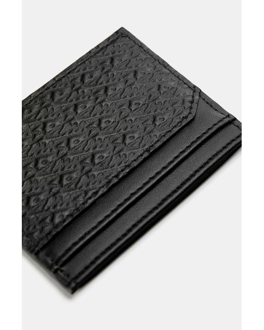 Pull&Bear Black Fabric Card Holder for men