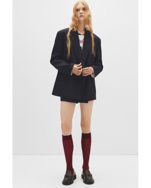 Pull&Bear Blue Oversize-Blazer Nadelstreifen