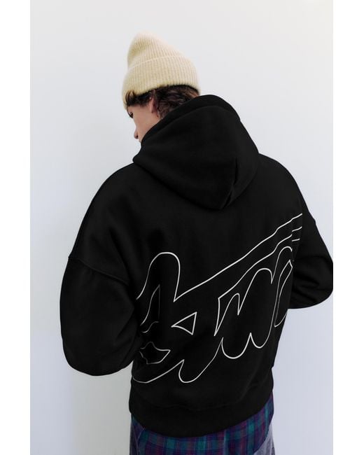 Pull&Bear Black Stwd Hoodie for men