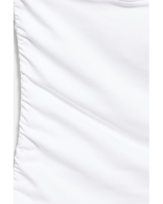 Pull&Bear Haltertop Met Plooien in het White