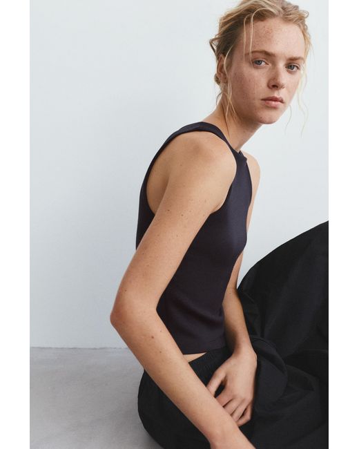 Pull&Bear Black Soft-Touch Tank Top