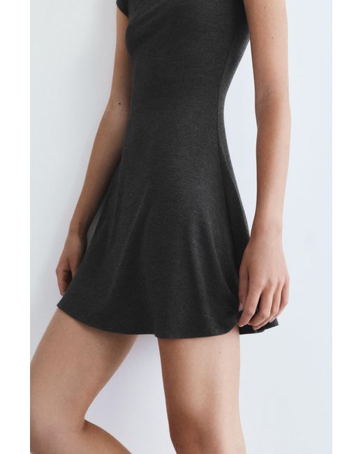 Pull&Bear Black Short Mock Neck Dress
