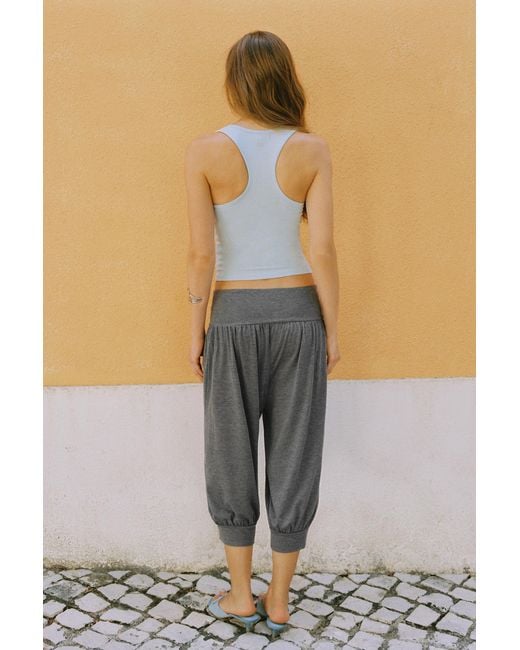 Pull&Bear Gray Cropped Sarouel Trousers