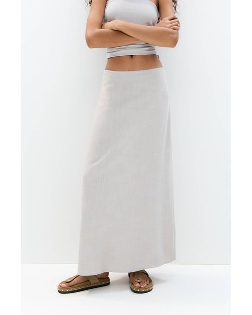 Pull&Bear White Rustikaler, Gerader Midirock