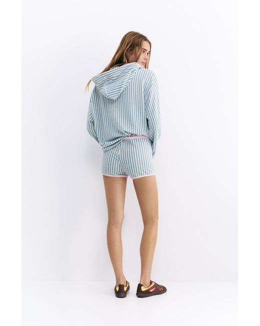 Pull&Bear Blue Pleasures X Stwd Towelling Shorts