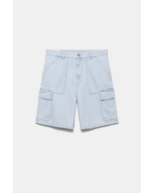 Pull&Bear Baggy Cargobermuda in het White voor heren