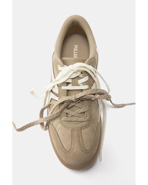 Pull&Bear Blue Retro Trainers With Detail