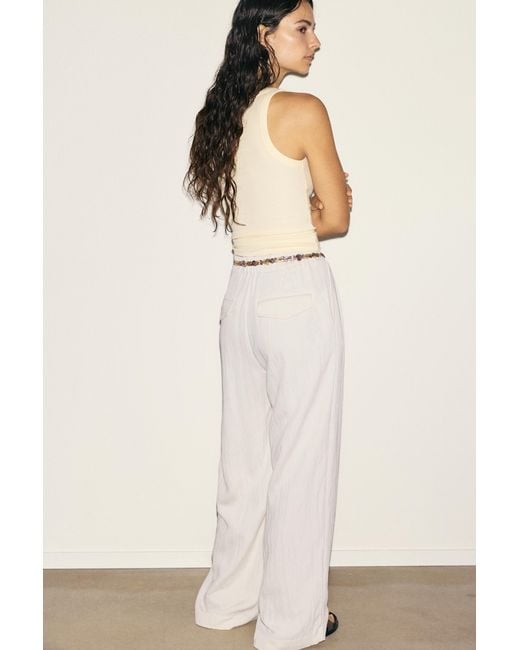 Pull&Bear Natural Darted Smart Trousers