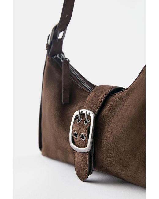 Pull&Bear Black Buckle Shoulder Bag