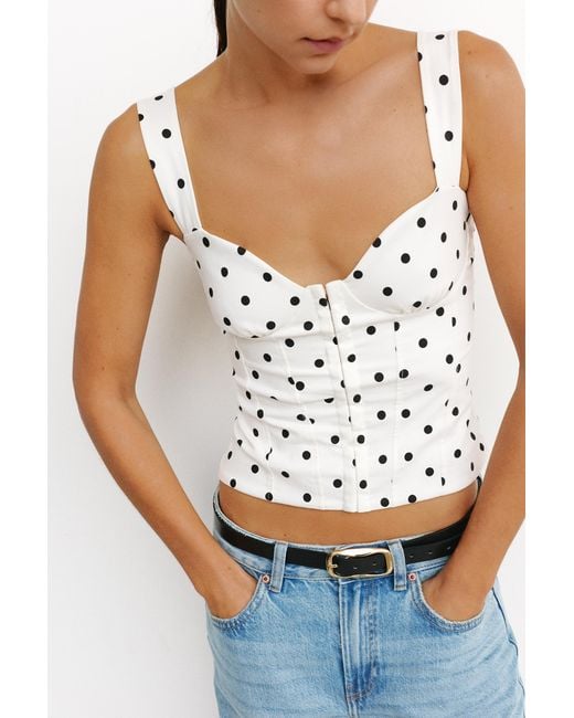 Pull&Bear Blue Strappy Corsetry-Inspired Top