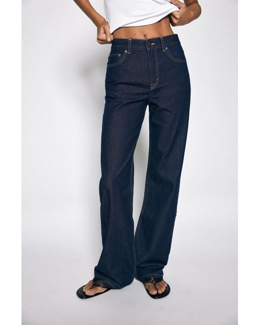 Pull&Bear Blue High-Waist Wide-Leg Jeans