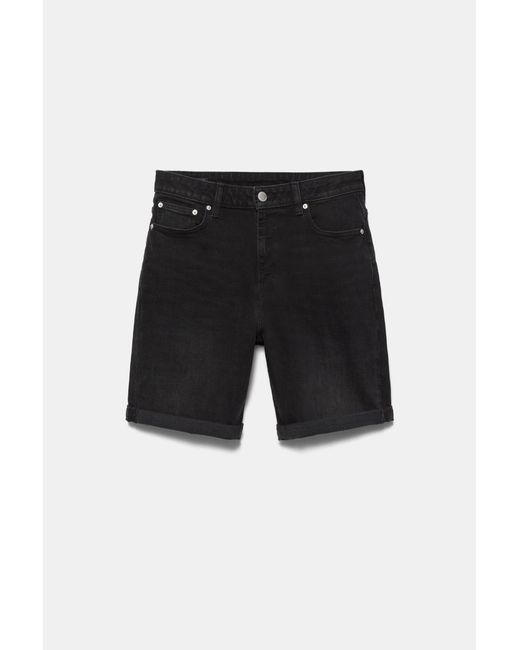 Bermuda Jeans Slim Basic di Pull&Bear in Black da Uomo