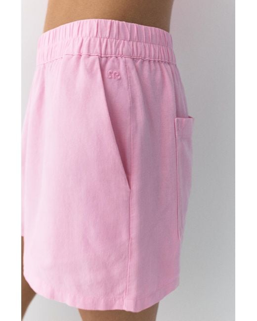 Pull&Bear Pink Linen Blend Shorts