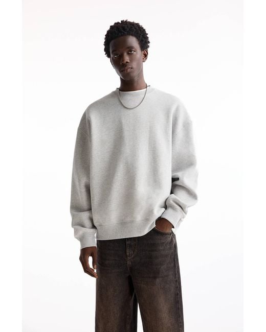 Pull&Bear Gray Basic Round Neck Sweatshirt for men