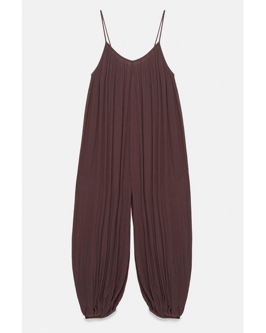 Pull&Bear Brown Flowing Sarouel Jumpsuit