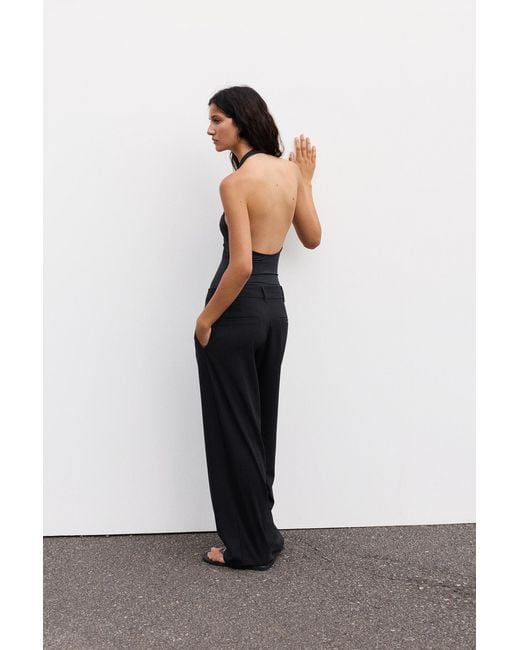 Pull&Bear Gray Gathered Halter Neck Bodysuit