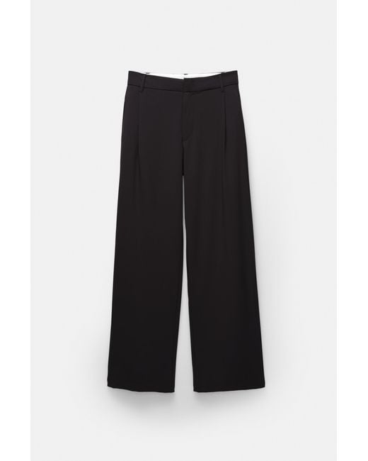 Pull&Bear Black Darted Smart Trousers